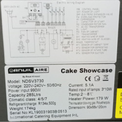 Anvil 900mm Double Shelf Cake Display Fridge NDSV3730