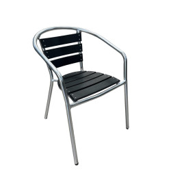 Outdoor Cafe Chairs Aluminium Stackable New