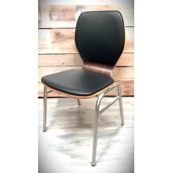 Ply wood Restaurant Chairs With Black Vinyl Pad  - Model: CY-113