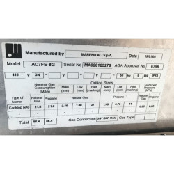 Used Mareno AC7FE-8G 4 burner & oven