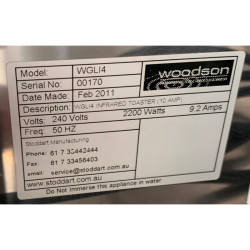 Woodson 4 Slice Infrared Toaster WGLI4 Ex Demo