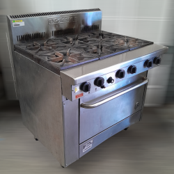 Used Goldstein PF628 6 Burner Gas Range With Gas Static Oven