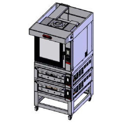 Zanolli  Teorema Combi Anemos  Bakery Combination - 6 Tray bakery Touch Combi Oven with Double Deck 2 tray Pastry Oven on Stand