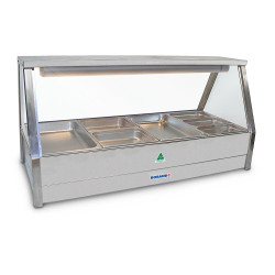 Roband E22   Straight Glass Hot Food Display Bar, 4 pans double row