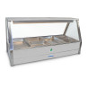 Roband E22   Straight Glass Hot Food Display Bar, 4 pans double row