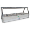 Roband E25RD   Straight Glass Hot Food Display Bar, 10 pans double row with roller door