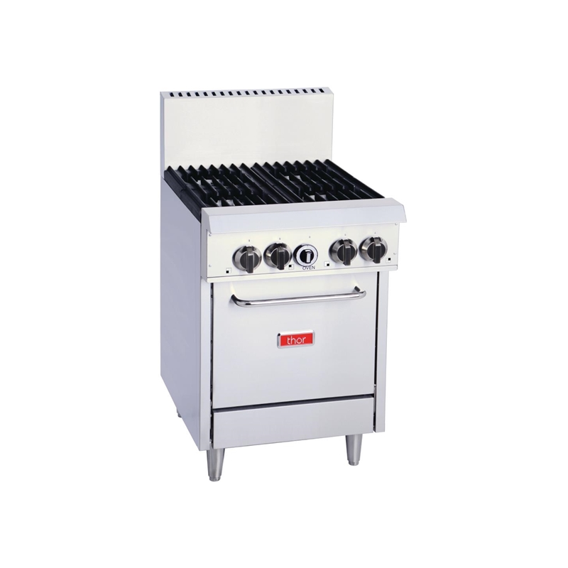 THOR - TR-4F - 4 Burner Range Natural Gas Oven - Catering Equipment