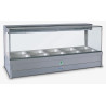 Roband S25RD   Square Glass Hot Food Display Bar, 10 pans double row with roller doors