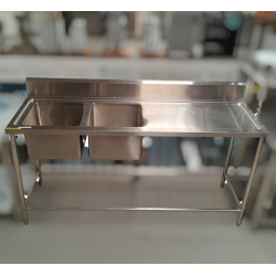 Used Double Bowl Sink and Bench 1800mm Wide