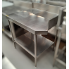 Used Custom Made Stainless Steel 1m Wide Corner Bench With Splashback