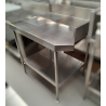 Used Custom Made Stainless Steel 1m Wide Corner Bench With Splashback