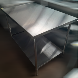 Used Stainless Steel 1.2m Wide Bench with Undershelf