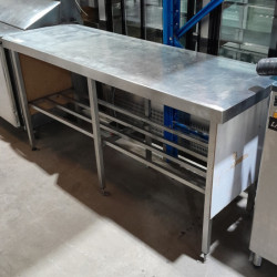 Used Stainless Steel Bench , Approx: 90cm X H, 181cm X W, 60cm X D No splashback