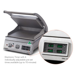 Roband GSA610SE   Grill Station Electronic Timer, 6 slice, smooth plates, 9.6 Amp