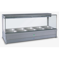 Roband S25   Square Glass Hot Food Display Bar, 10 pans double row