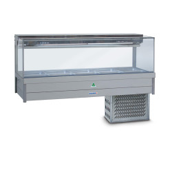 Roband SRX25RD   Square Glass Refrigerated Display Bar, 10 pans