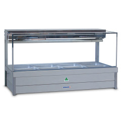 Roband SFX24RD   Square Glass Refrigerated Display Bar - Piped and Foamed only (no motor), 8 pans