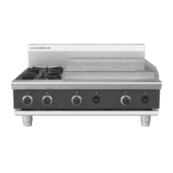 Cobra C9B-B 900mm Two Burner / Griddle Gas Cooktop - Bench Model