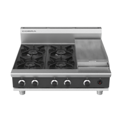 Cobra C9C-B 900mm Four Burner / Griddle Gas Cooktop - Bench Model