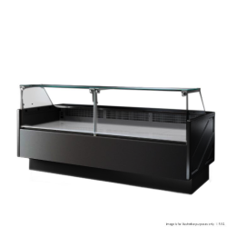 Tecnodom Serie MR Black 2480mm Wide Deli Display with Storage and Castors TDMR-0925B