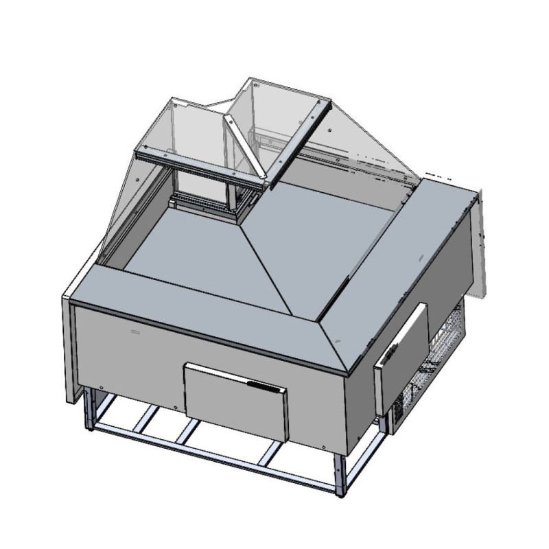 Tecnodom Tecnodom by FHE TDMR-I Series MR Black Corner Deli Display w/ Storage & Castors