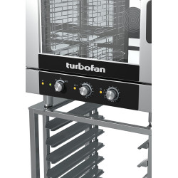 Turbofan EC40M7 and SK40A - Full Size 7 Tray Manual / Electric Combi Oven on a Stainless Steel Stand