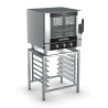 Turbofan EC40M5 and SK40A - Full Size 5 Tray Manual / Electric Combi Oven on a Stainless Steel Stand