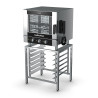 Turbofan EC40M5 and SK40A - Full Size 5 Tray Manual / Electric Combi Oven on a Stainless Steel Stand