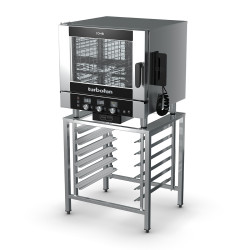 Turbofan EC40T5 and SK40A - Full Size 5 Tray Touch / Electric Combi Oven on a Stainless Steel Stand