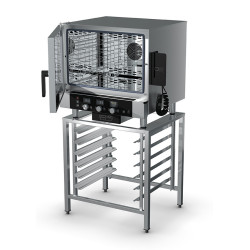 Turbofan EC40T5 and SK40A - Full Size 5 Tray Touch / Electric Combi Oven on a Stainless Steel Stand