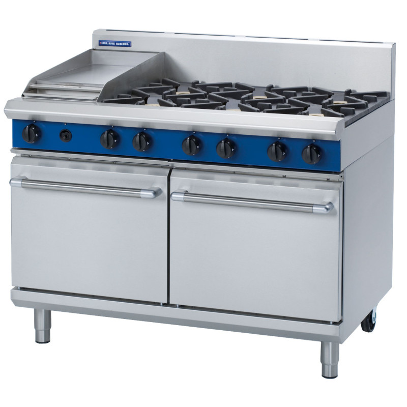 Blue Seal Evolution Series G528C - 1200mm Gas Range Double Static Oven