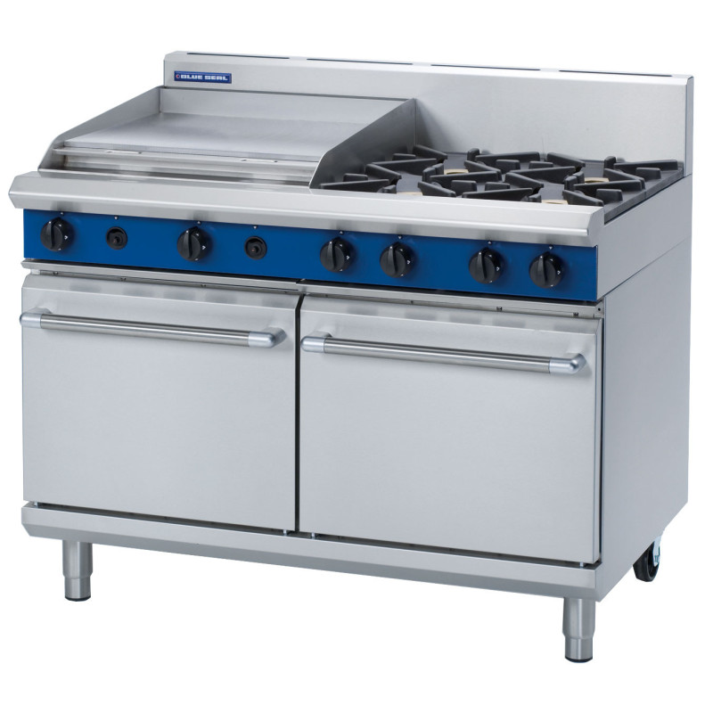 Blue Seal Evolution Series G528B - 1200mm Gas Range Double Static Oven