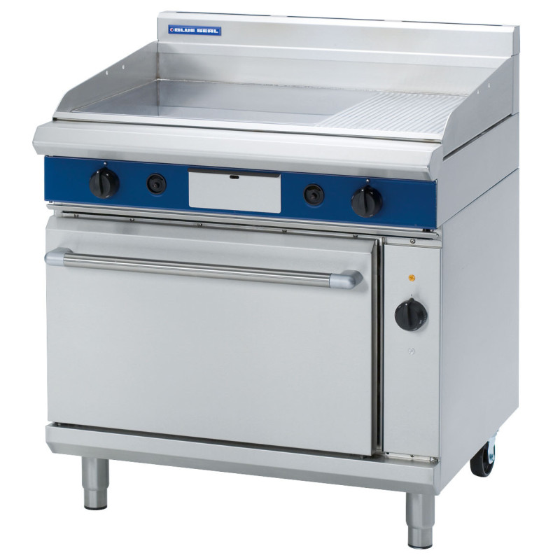 Blue Seal Evolution Series GPE56 - 900mm Gas Griddle Electric Convection Oven Range