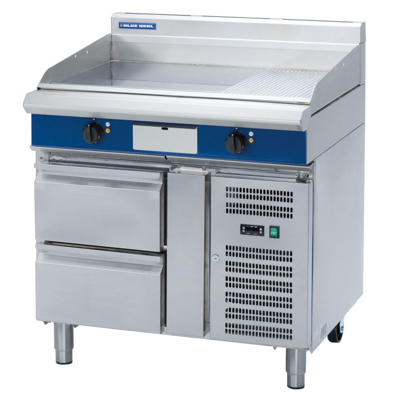 Blue Seal Evolution Series EP516-RB - 900mm Electric Griddle ? Refrigerated Base