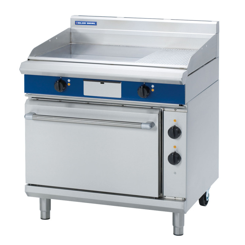 Blue Seal Evolution Series EP506 - 900mm Electric Griddle Static Oven Range