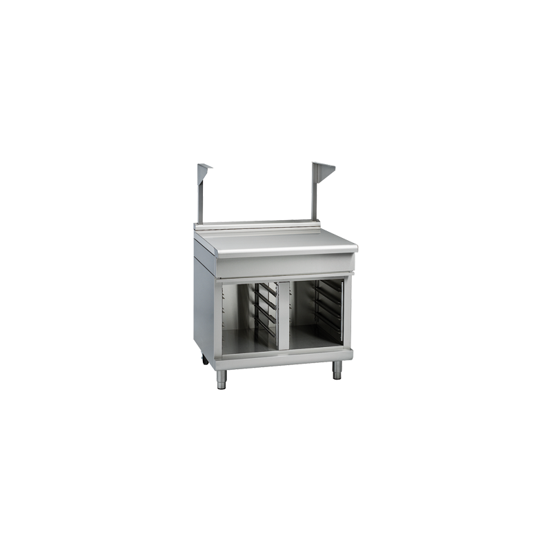 Waldorf 800 Series BTL8900S-CB - 900mm Bench Top With Salamander Support Low Back Version ? Cabinet Base