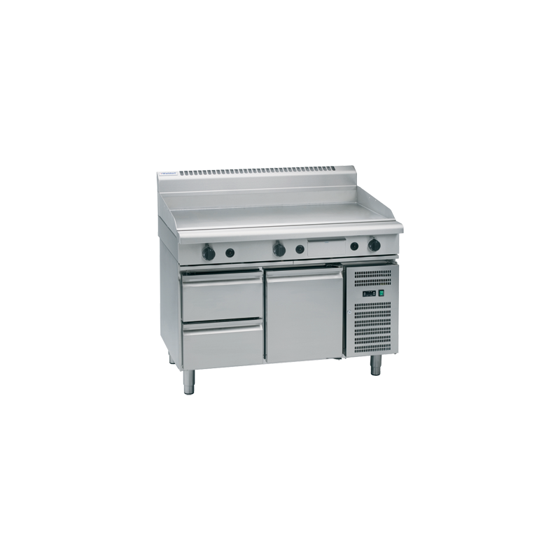 Waldorf 800 Series GP8120G-RB - 1200mm Gas Griddle ? Refrigerated Base