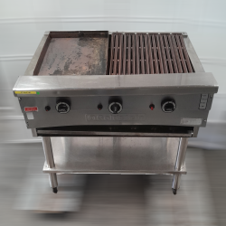 Used Goldstein RBA36L Combination Char Grill and Grill Plate