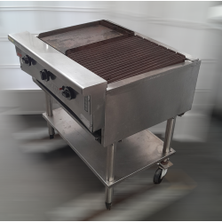 Used Goldstein RBA36L Combination Char Grill and Grill Plate