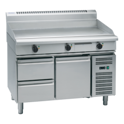 Waldorf 800 Series GPL8120E-RB - 1200mm Electric Griddle Low Back Version - Refrigerated Base