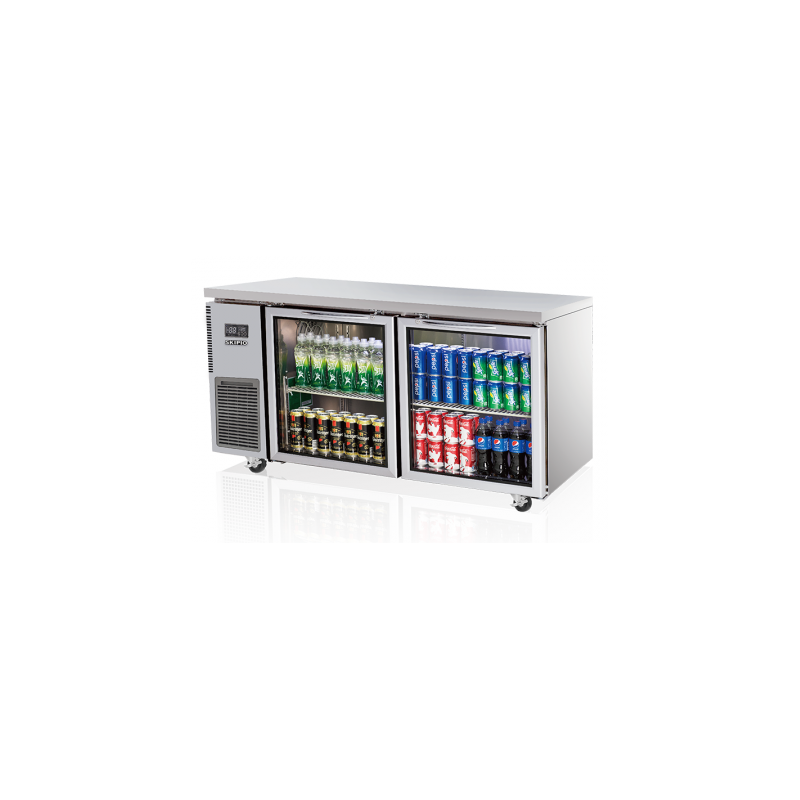 AONEMASTER UNDER COUNTER GLASS DOOR SGR15-2 REFRIGERATOR 