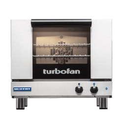 Turbofan E22M3 - Half Size Tray Manual Electric Convection Oven on a Stainless Steel Stand