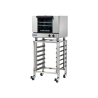 Turbofan E22M3 - Half Size Tray Manual Electric Convection Oven on a Stainless Steel Stand