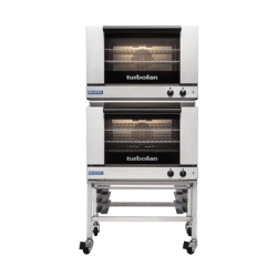 Turbofan E27M3/2C - Full Size Tray Manual Electric Convection Ovens Double Stacked With Castor Base Stand