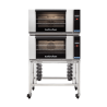 Turbofan E27T3 - Full Size Electric Convection Ovens Touch Screen Control Double Stacked on a Stainless Steel Base Stand