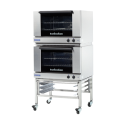 Turbofan E27M2/2C - Full Size Tray Manual Electric Convection Ovens Double Stacked With Castor Base Stand