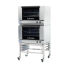 Turbofan E27M2/2C - Full Size Tray Manual Electric Convection Ovens Double Stacked With Castor Base Stand