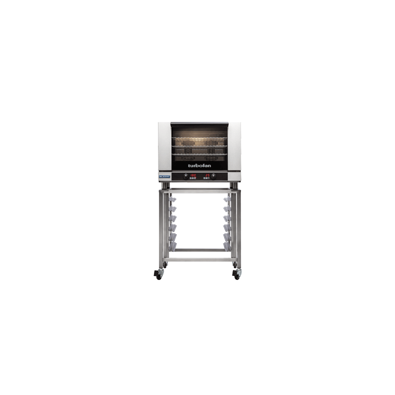 Turbofan E28D4 - Full Size Tray Digital Electric Convection Oven on a Stainless Steel Stand