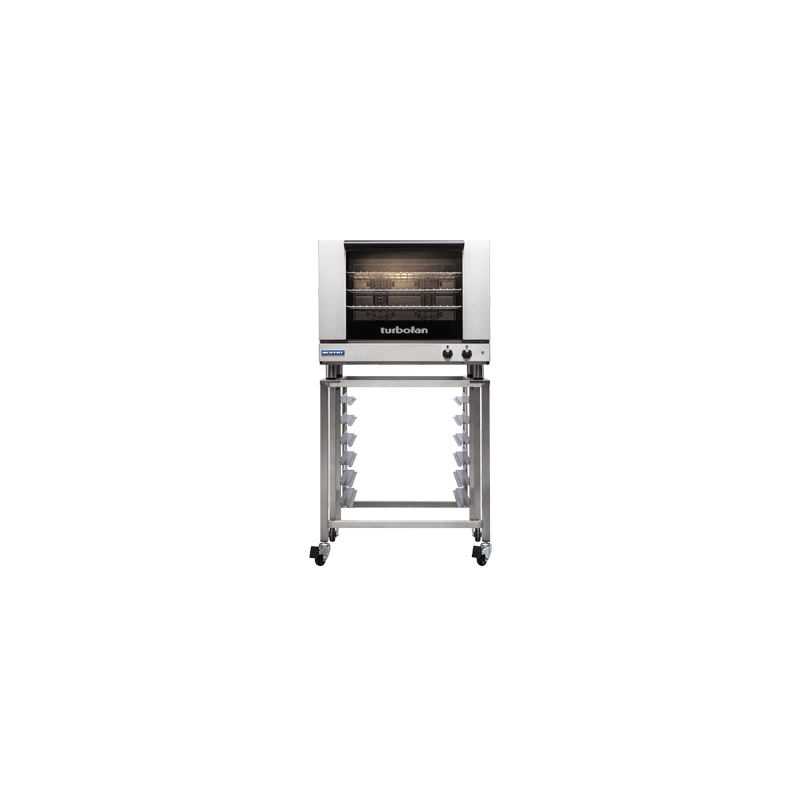 Turbofan E28M4 and SK2731 Stand - Full Size Tray Manual / Electric Convection Oven on a Stainless Steel Stand