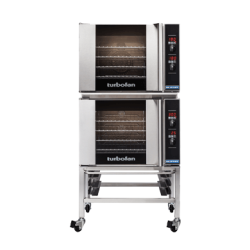 Turbofan E31D4/2C - Full Size Tray Digital Electric Convection Ovens Double Stacked With Castor Base Stand